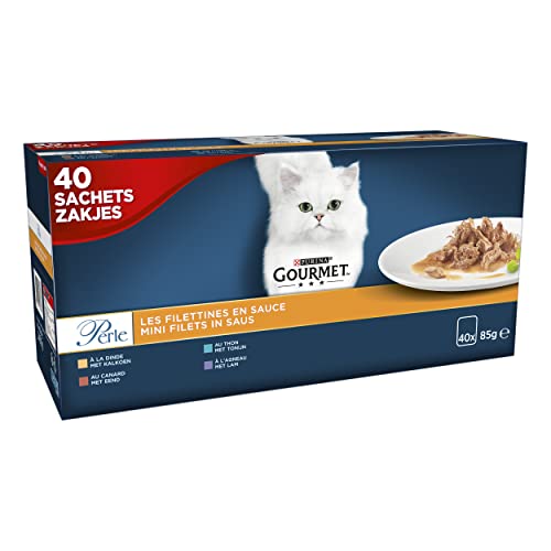 Purina Gourmet Perle, Filettine, Fleisch, Katzenfutter, 40 x 85 g von Gourmet