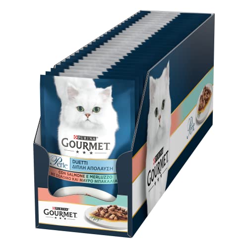 Gourmet Perle Duetti Nassfutter für Erwachsene Katzen, Filet mit Lachs und Kabeljau, 26 Beutel à 85 g Gourmet Perle Duetti Nassfutter für Erwachsene Katzen, Filet mit Lachs und Kabeljau, 26 Beutel à 85 g von Gourmet