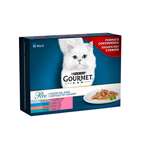 GOURMET Perle Piaceri del Mare Nassfutter für erwachsene Katzen, Leckerbissen mit Lachs, Platessa, Thunfisch und Meeresfisch, 80 Beutel à 85 g GOURMET Perle Piaceri del Mare Nassfutter für erwachsene Katzen, Leckerbissen mit Lachs, Platessa, Thunfisch und Meeresfisch, 80 Beutel à 85 g von Gourmet