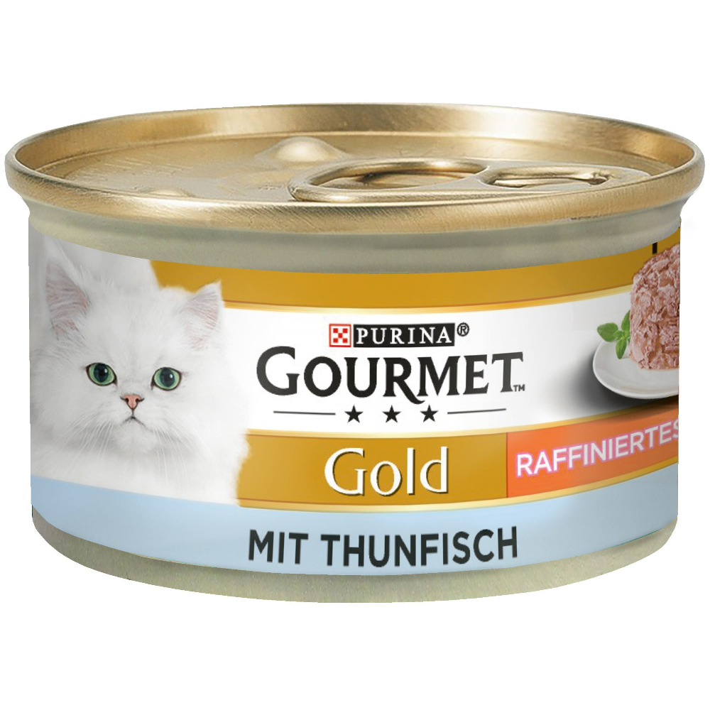 Sparpaket Gourmet Gold Raffiniertes Ragout 24 x 85 g - Mixpaket (Huhn & Thunfisch) von Gourmet