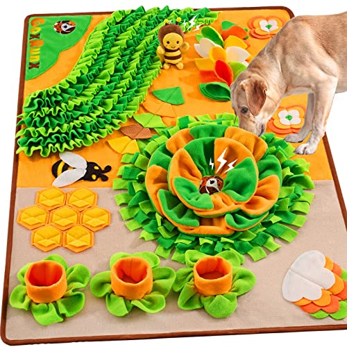 GoxRunx Schnüffelmatte für Hunde, 101.6x68.9 cm, extra große Hunde-Futtermatten, Haustier-Schnüffelmatte, interaktives Hunde-Puzzle-Spielzeug für Stressabbau, fördert das natürliche Futtersuche von GoxRunx