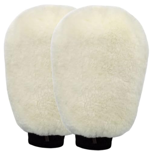 Gracefur Fellpflege-Handschuhe aus Schaffell, sehr weich, perfekte Scheuerhandschuhe zur Reinigung von Zaumzeug, Satteln und Zaumzeug, ideal für Pferde mit empfindlicher Haut, Weiß, 1 Paar Gracefur Fellpflege-Handschuhe aus Schaffell, sehr weich, perfekte Scheuerhandschuhe zur Reinigung von Zaumzeug, Satteln und Zaumzeug, ideal für Pferde mit empfindlicher Haut, Weiß, 1 Paar von Gracefur