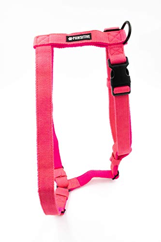Pawsitive Hundegeschirr - Geschirr für kleine, mittelgroße und große Hunde Welpengeschirr für Hunde aus weichem, hypoallergenem Bio-Hanf (Small, Rosa) von Gracie To The Rescue