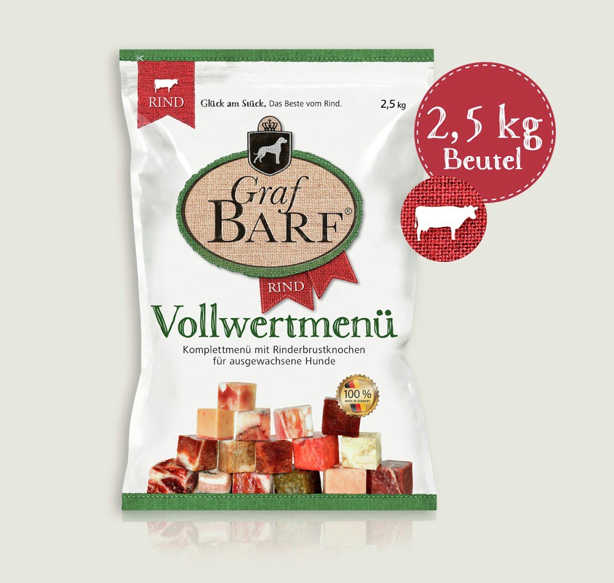Graf Barf Vollwertmenü Rind Spezialfutter / Frostfutter für Hunde von Graf Barf