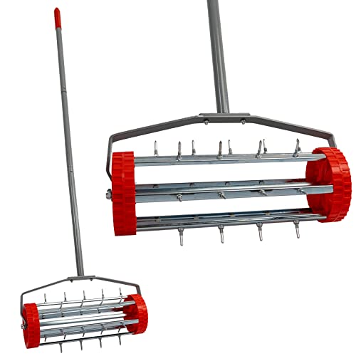 Grafner Rasenlüfter Walze mit Stiel, 27 Nägel, Breite 44 cm, stabile Ausführung, rollender Rasenbelüfter für mehr Sauerstoff und Wasserzufuhr, Aerifizierer Vertikutierer Rasenrolle Stachelwalze Grafner Rasenlüfter Walze mit Stiel, 27 Nägel, Breite 44 cm, stabile Ausführung, rollender Rasenbelüfter für mehr Sauerstoff und Wasserzufuhr, Aerifizierer Vertikutierer Rasenrolle Stachelwalze von Grafner