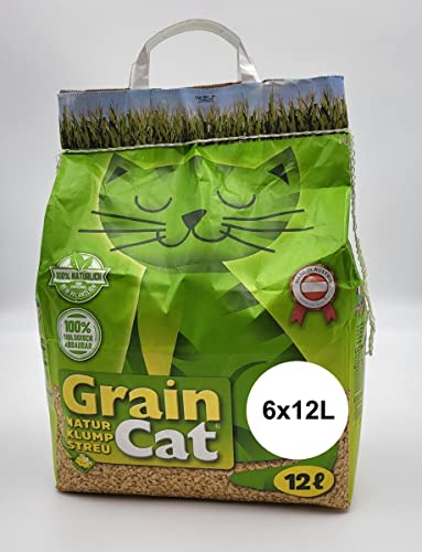 Grain Cat, Green Cat Öko-Katzenstreu 6 x 12 Liter Katzenstreu klumpend 72 Liter von Grain Cat