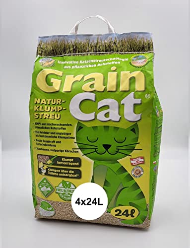 Grain Cat Grain Cat Grain Cat GrainCat 4 x 24 Liter Katzenststreu klumpend 96 Liter 96 Liter von Grain Cat