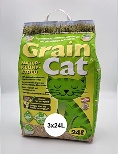 Grain Cat Green Cat Öko-Katzenstreu klumpend 3 x 24 Liter Katzenstreu 72 Liter von Grain Cat