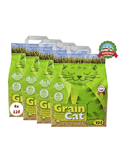 Grain Cat Katzenstreu Natur-Klumpstreu 4x12 L=48 L von Grain Cat