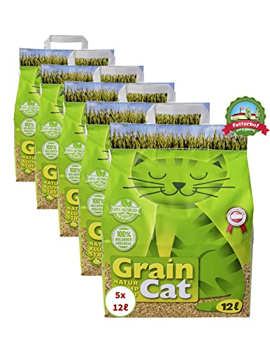 Grain Cat Katzenstreu Natur-Klumpstreu 5x12 L=60 L von Grain Cat