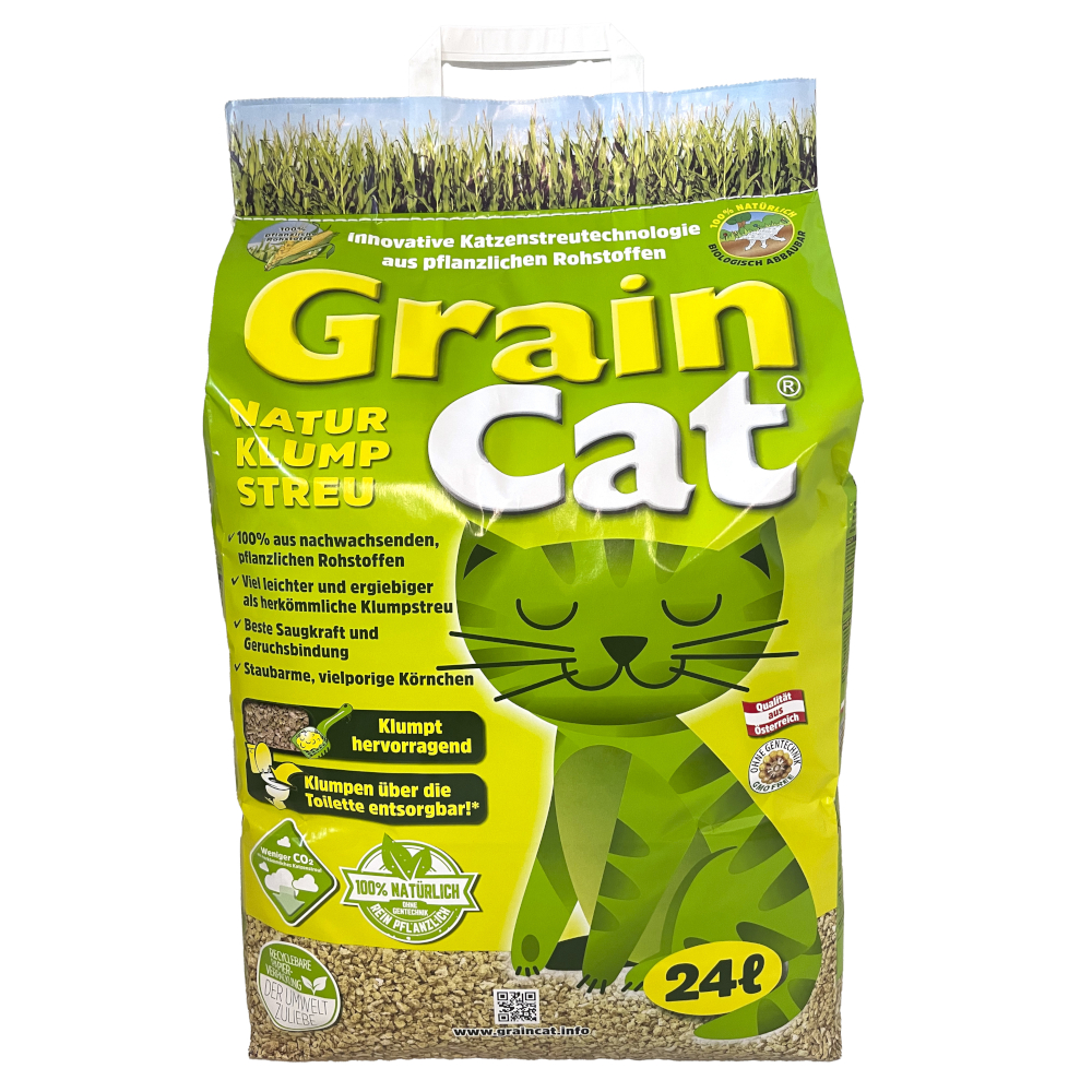 GrainCat Katzenstreu - Sparpaket: 2 x 24 l (14 kg) von GrainCat