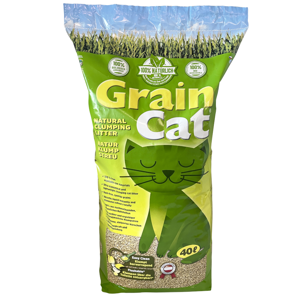 GrainCat Katzenstreu - Sparpaket: 2 x 40 l (23,1 kg) von GrainCat