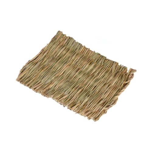 Gralara 10 Stücke Kaninchen Grasmatten Stroh gewebtes Bett Schlafbett gewebte Bett Matte Hamster Grasmatte für Papageien Eichhörnchen Hamster Vogel, Große 40 Cmx28cm von Gralara