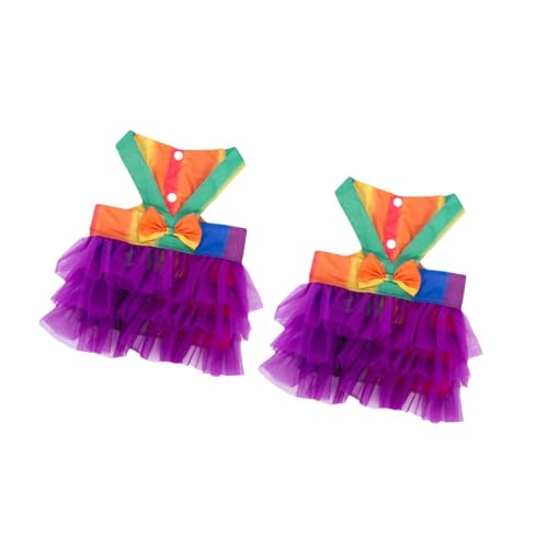 Gralara 2-teiliges, Welpenweste für kleine Hunde, Mädchen, Sommer-Foto-Requisiten, Party-Kleidung, Hundekleidung mit hübscher Schleife, bunt Gralara 2-teiliges, Welpenweste für kleine Hunde, Mädchen, Sommer-Foto-Requisiten, Party-Kleidung, Hundekleidung mit hübscher Schleife, bunt von Gralara