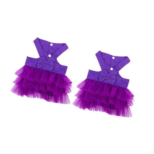 Gralara 2-teiliges, Welpenweste für kleine Hunde, Mädchen, Sommer-Foto-Requisiten, Party-Kleidung, Hundekleidung mit hübscher Schleife, violett Gralara 2-teiliges, Welpenweste für kleine Hunde, Mädchen, Sommer-Foto-Requisiten, Party-Kleidung, Hundekleidung mit hübscher Schleife, violett von Gralara