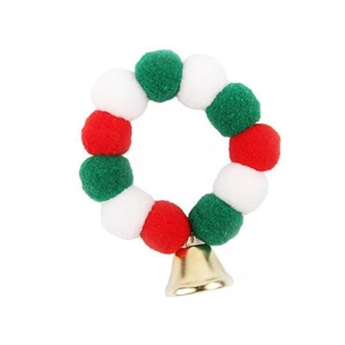 Gralara 2X Welpenhalsband mit Plüschbällen, Weihnachtshalsband für Haustiere, Süßes Halsband, Weihnachtshalsband Aus Plüschglocken für Hunde für Outdoor Sport von Gralara
