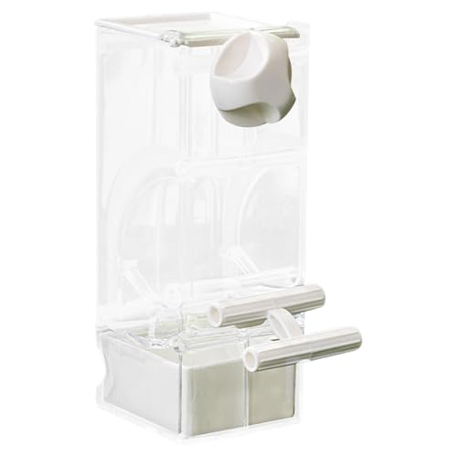 Gralara Automatischer Vogelhäuschen, Vogelkäfig Feeder, Papageienfutteranhänger Sachbeanspruchung Samenbehälter für Kanarienvariante, Weiß von Gralara