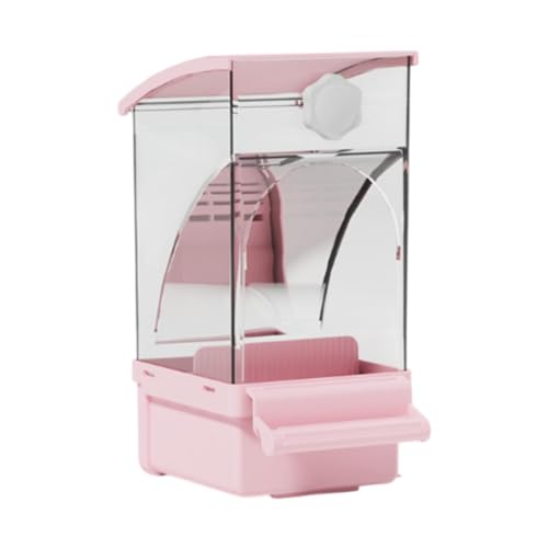 Gralara Automatischer Vogelhäuschen, Vogelkäfig Feeder, Parrotefutter Samenssamenbehälter für Finch, Rosa von Gralara