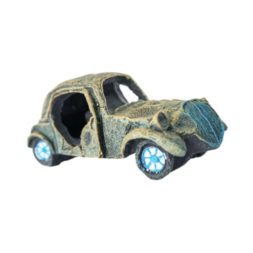Gralara Autowrack Aquarium Decor Fishes Tanks Dekoration für Rest Spiel Simulation Figur Kreativer Spielzeuglandschaftsbauharz Orumum, Classic Car Statue von Gralara