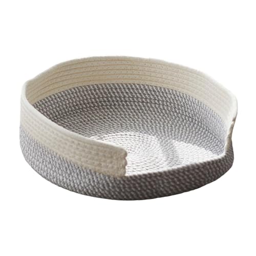 Gralara Gewebter Katzenbett Korb Nest Katze Kratzer Kätzchen Bett für Pet Toys Innenkatzen, Grün Weiß von Gralara