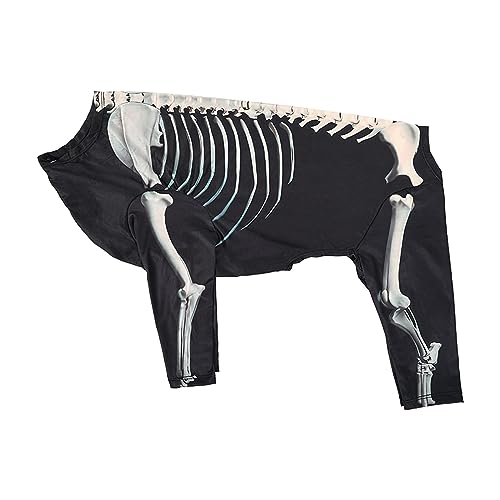 Gralara Halloween-Skelett-Hundekostüm, Bekleidung, Kleidung, dekorativer Overall, Halloween-Haustierkostüm, Cosplay-Outfit für Hunde, Katzen, Festival, Party, 2XL von Gralara