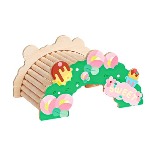 Gralara Hamster Bridge Ratte Leiter Holzbärted Dragon Bridge Reptile Versteck für Hamster andere kleine Haustiere Meerschweinchen Ratten Mäuse, Blumenbrücke von Gralara