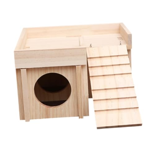 Gralara Hamster-Holzhaus-Versteck, Käfigzubehör, Erkundungsspielzeug für Chinchilla-Mäuse Gralara Hamster-Holzhaus-Versteck, Käfigzubehör, Erkundungsspielzeug für Chinchilla-Mäuse von Gralara