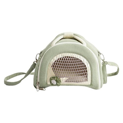 Gralara Hamster-Reise-Tragetasche, tragbare Haustier-Außentasche, Mäuse-Reisetasche, Chinchilla-Auslauf-Tragekäfig für Ratten, kleine Haustiere, Grün von Gralara