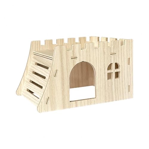 Gralara Hamsterhaus aus Holzhaus Hamster-Versteckhaus aus Holz für kleine Haustiere Chinchilla, D von Gralara