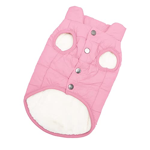 Gralara Haustier Hund Weste Jacke Warme Hundekleidung Bekleidung Mantel Kostüm Ärmellos Weiche Outfits Winddichter Hundewintermantel, für kleine mittelgroße, ROSA von Gralara