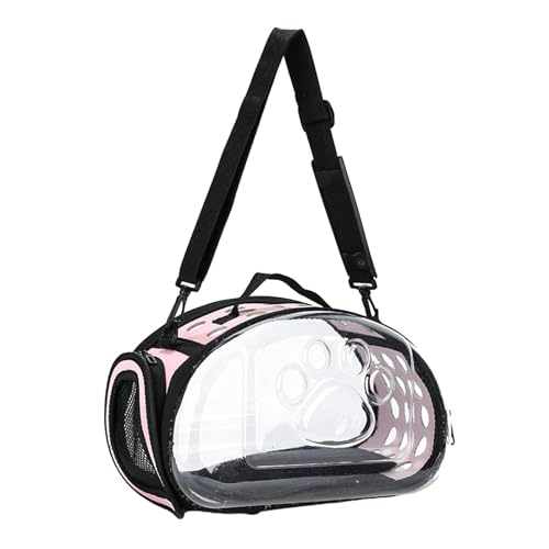 Gralara Haustiere Luftpolstertasche, faltbar, weiche Seiten, tragbare Tragetasche für Katzen, transparente Katzentrage für Kätzchen, rosa S von Gralara