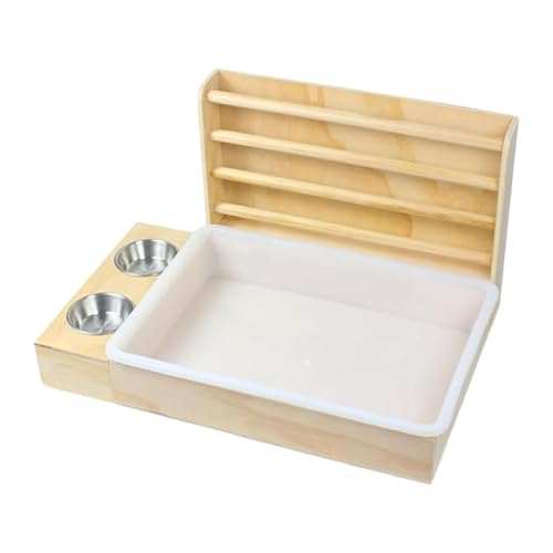 Gralara Heuraufe mit Katzentoilette, Schüsseln, Wasserspender, Kaninchen-Futterspender aus für Kleintiere Gralara Heuraufe mit Katzentoilette, Schüsseln, Wasserspender, Kaninchen-Futterspender aus für Kleintiere von Gralara