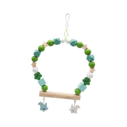 Gralara Hölzerner Vogelschwang Vogel Käfig Swing Shing Spielzeugvogel Käfig Barch für Sittiche, GrÜn Gralara Hölzerner Vogelschwang Vogel Käfig Swing Shing Spielzeugvogel Käfig Barch für Sittiche, GrÜn von Gralara