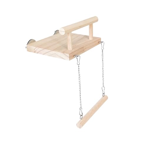 Gralara Holzsitzstange für Vogelpapageien, Hängeständer, Vogelkäfig-Zubehör, stabiles stehendes Kauspielzeug für Vögel und Papageien für, Kettenständer Gralara Holzsitzstange für Vogelpapageien, Hängeständer, Vogelkäfig-Zubehör, stabiles stehendes Kauspielzeug für Vögel und Papageien für, Kettenständer von Gralara