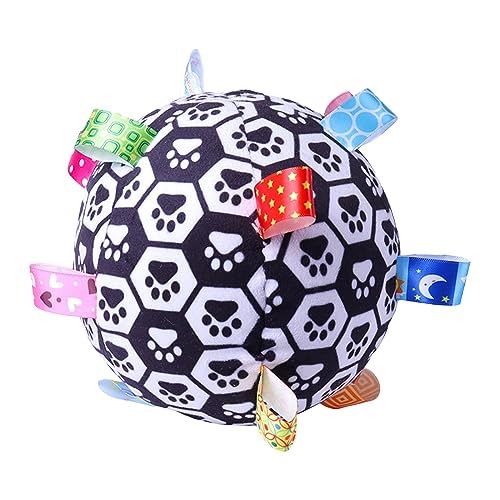 Gralara Hunde-Fußballspielzeug, interaktives Molar-Spielzeug für Haustiere mit quietschender Glocke, Hunde-Plüsch-Fußballspielzeug, Hunde-Kauspielzeug für, Stil d von Gralara