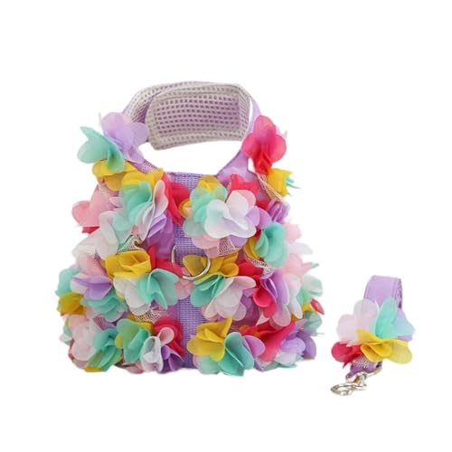 Gralara Hundegeschirr-Set mit Blumenmuster und Leinen, Welpengeschirr für Mädchen, weich, Welpenkleidung, Haustier-/Katzengeschirr, Hundeweste, Geschirr für, S Gralara Hundegeschirr-Set mit Blumenmuster und Leinen, Welpengeschirr für Mädchen, weich, Welpenkleidung, Haustier-/Katzengeschirr, Hundeweste, Geschirr für, S von Gralara