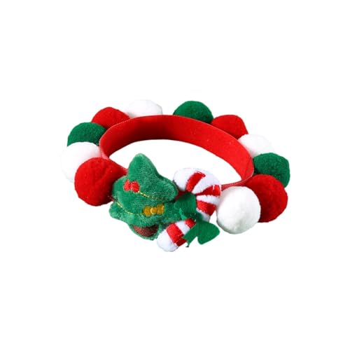 Gralara Hundehalsbänder, Katzenhalsbänder, Halskette mit Plüschbällen, Festival-Geburtstagsgeschenk für Kitty Kitten Puppy, Weihnachtsbaum L von Gralara