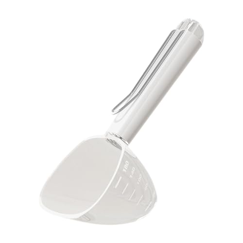 Gralara Hundekatze Food Hundelöffel mit Taschenclip, Messung von Tassen Hundefutter Messlöffel für Innenräume, Weiß von Gralara