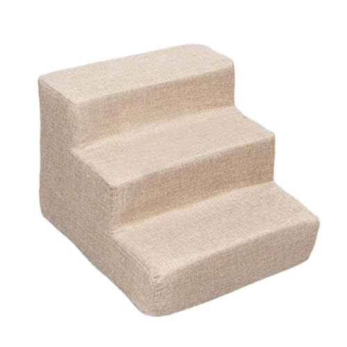 Gralara Hundetreppe, Haustier-Stufen, stabil, sanfte Neigungsform, bequem, rutschfest, hochdichter Schwamm, Khaki 3-Stufen von Gralara