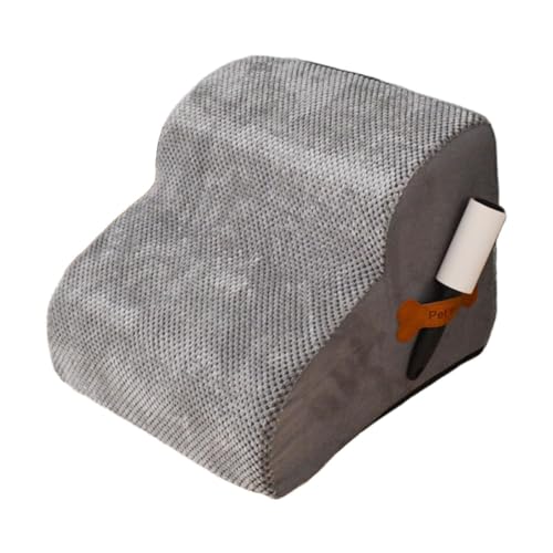 Gralara Hundetreppe Haustier Treppe 2 Stiefhundschritt, Hunderampe, für Sofa Welpen kleine Haustiere ältere Hunde, Grau von Gralara