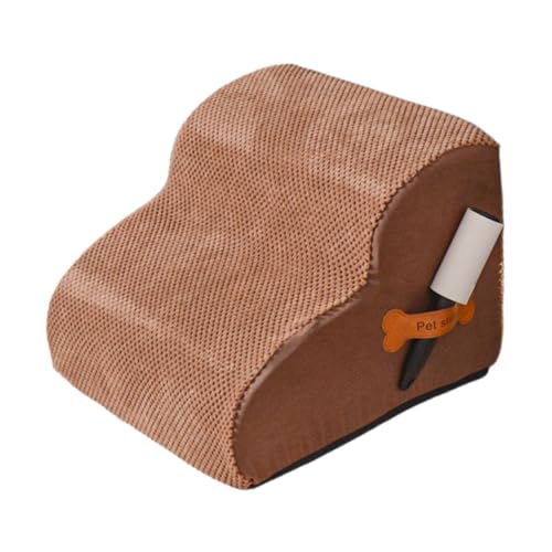 Gralara Hundetreppe Haustier Treppe 2 Stiefhundschritt, Hunderampe, für Sofa Welpen kleine Haustiere ältere Hunde, Kaffee von Gralara