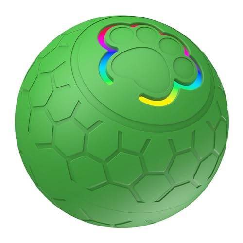Gralara Intelligentes Hundeballspielzeug, Katzenspielzeug, interaktives Spielzeug, intelligenter beweglicher Hundespielzeugball mit Licht für Katzen, Grün von Gralara