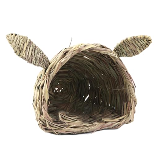 Gralara Kaninchengrasbett Heubett Hasengrastunnel Versteckhüttenspielzeug für Frettchenhasenhamster von Gralara