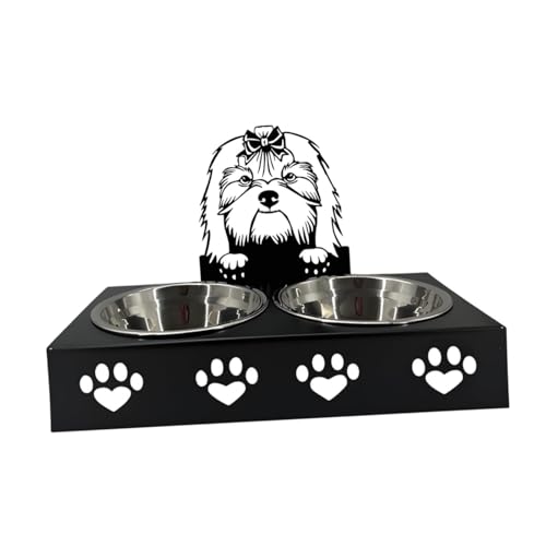Gralara Katzenfutterschüssel mit Erhöhtem Design, rutschfeste Futterstation für Haustiere, H von Gralara
