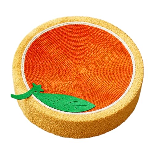 Gralara Katzenkratzbett, Lounge, gebogen, rund, Cartoon-Sisal-Kratzmatte für Möbelschutz, Indoor-Katzen, Kätzchen-Trainingsspielzeug, Orange von Gralara