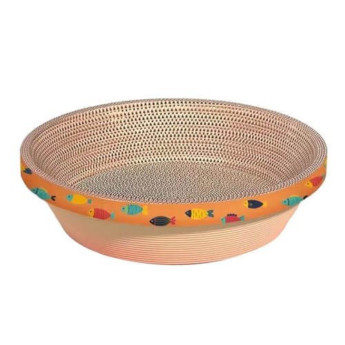 Gralara Katzenkratzer, Pappkratzbrett, Nest, Lounge Möbel, Schutz, Trainingsspielzeug, Kratzbrett, Spielen, Ausruhen, Schlafen, Fischmuster 45cm Gralara Katzenkratzer, Pappkratzbrett, Nest, Lounge Möbel, Schutz, Trainingsspielzeug, Kratzbrett, Spielen, Ausruhen, Schlafen, Fischmuster 45cm von Gralara
