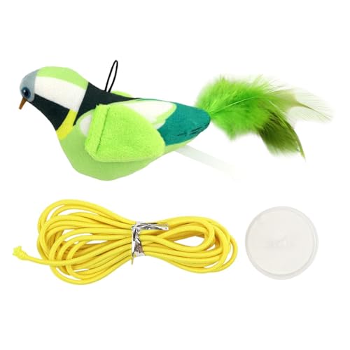 Gralara Katzenplüschtier zum Aufhängen an der Tür, Plüschvogel, Katzenspielzeug, interaktives Federspielzeug für Hauskatzen, Grün Gralara Katzenplüschtier zum Aufhängen an der Tür, Plüschvogel, Katzenspielzeug, interaktives Federspielzeug für Hauskatzen, Grün von Gralara