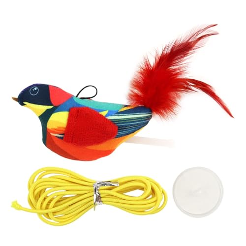 Gralara Katzenplüschtier zum Aufhängen an der Tür, Plüschvogel, Katzenspielzeug, interaktives Federspielzeug für Hauskatzen, Rot Gralara Katzenplüschtier zum Aufhängen an der Tür, Plüschvogel, Katzenspielzeug, interaktives Federspielzeug für Hauskatzen, Rot von Gralara