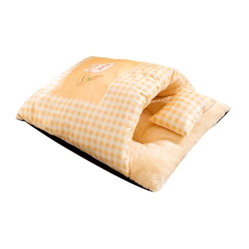 Gralara Katzenschlafsack, Haustierschlafbett mit Kissen, Unterschlupf, warm, weich, waschbar, Bezaubernder Höhlenversteck für Welpen und kleine Hunde, L Yellow Gralara Katzenschlafsack, Haustierschlafbett mit Kissen, Unterschlupf, warm, weich, waschbar, Bezaubernder Höhlenversteck für Welpen und kleine Hunde, L Yellow von Gralara
