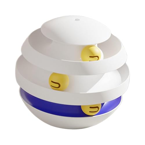 Gralara Katzenspielzeug Roller, 3-stufiges Spaßspielzeug Kreisbahn Katzenbahn Spielzeug Drehscheibe Trackball für Kätzchen, Weiß Gralara Katzenspielzeug Roller, 3-stufiges Spaßspielzeug Kreisbahn Katzenbahn Spielzeug Drehscheibe Trackball für Kätzchen, Weiß von Gralara